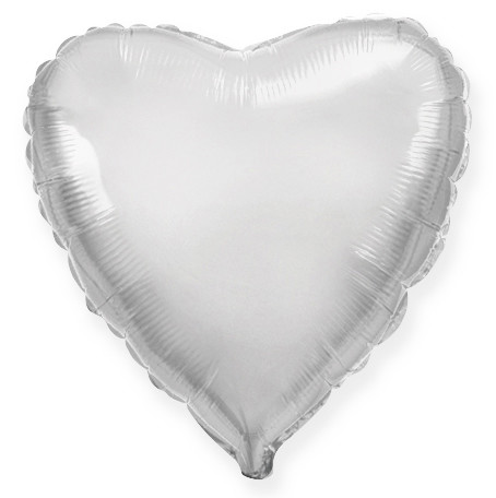 Фольгированное Сердце, Серебро (81 см)